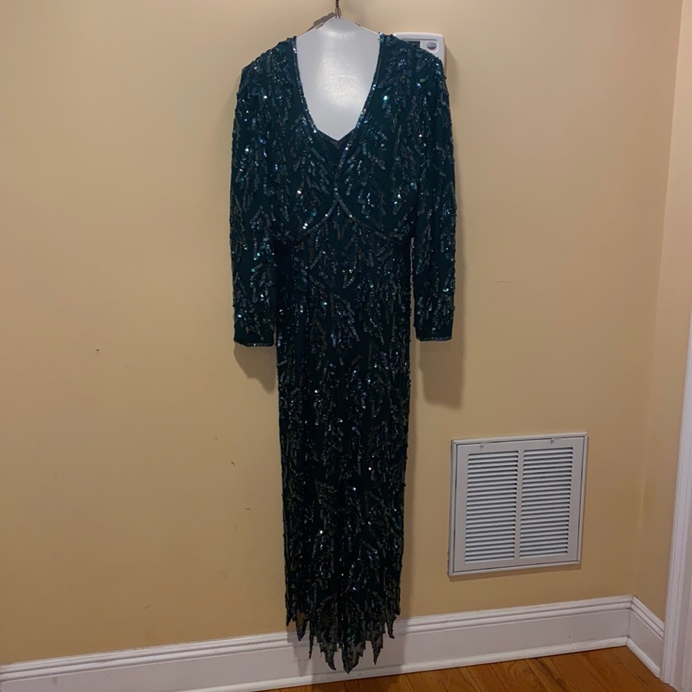 Green Beaded Gown with Jacket